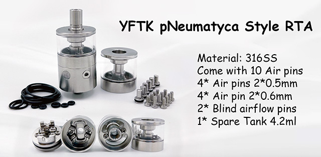 YFTK pNeumatyca Style 316SS 22mm RTA
