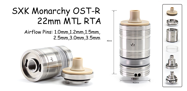 SXK Monarchy OST R Style 22mm MTL RTA 4.5ml