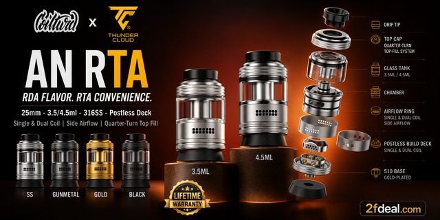 Authentic Thunder Cloud Coilturd AN RTA